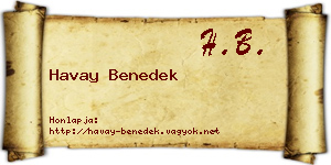 Havay Benedek névjegykártya